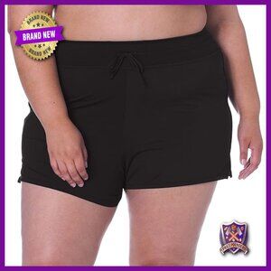 Plus Size Swim Shorts Bikini Bottom UPF 40 Polyester Adjustable Waist